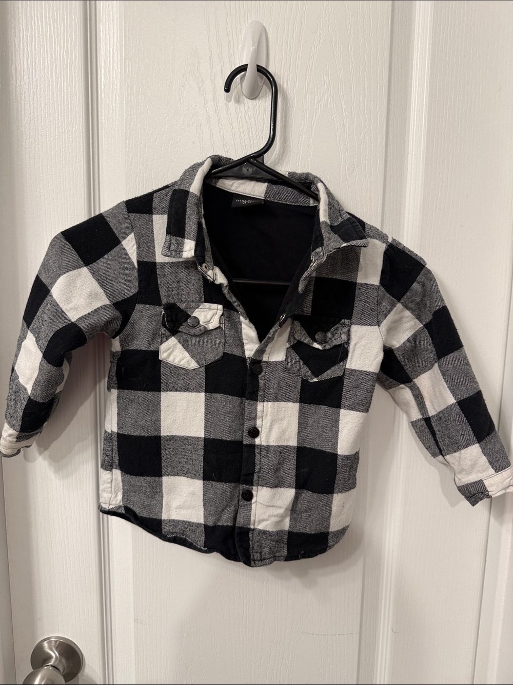 Little Bipsy Black and White Plaid Button-Down Shacket